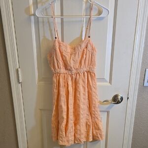 Peach Lace Trim Sleep Dress
